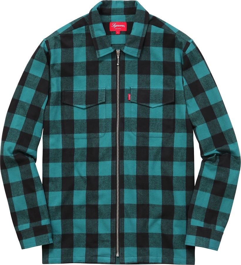 Buffalo Plaid Flannel Zip Shirt view 2